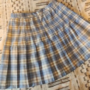 Urban Outfitters Blue/White Plaid Pleated Skirt XS